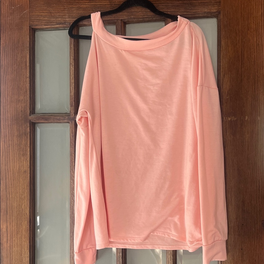 Pink Cold Shoulder Top